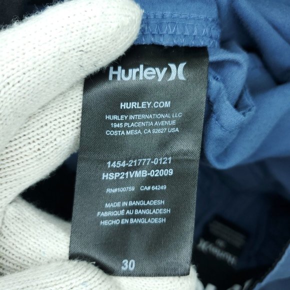 Hurley Chino Shorts Men 30x9 Blue Flat Front Casual Golf - Picture 3 of 6